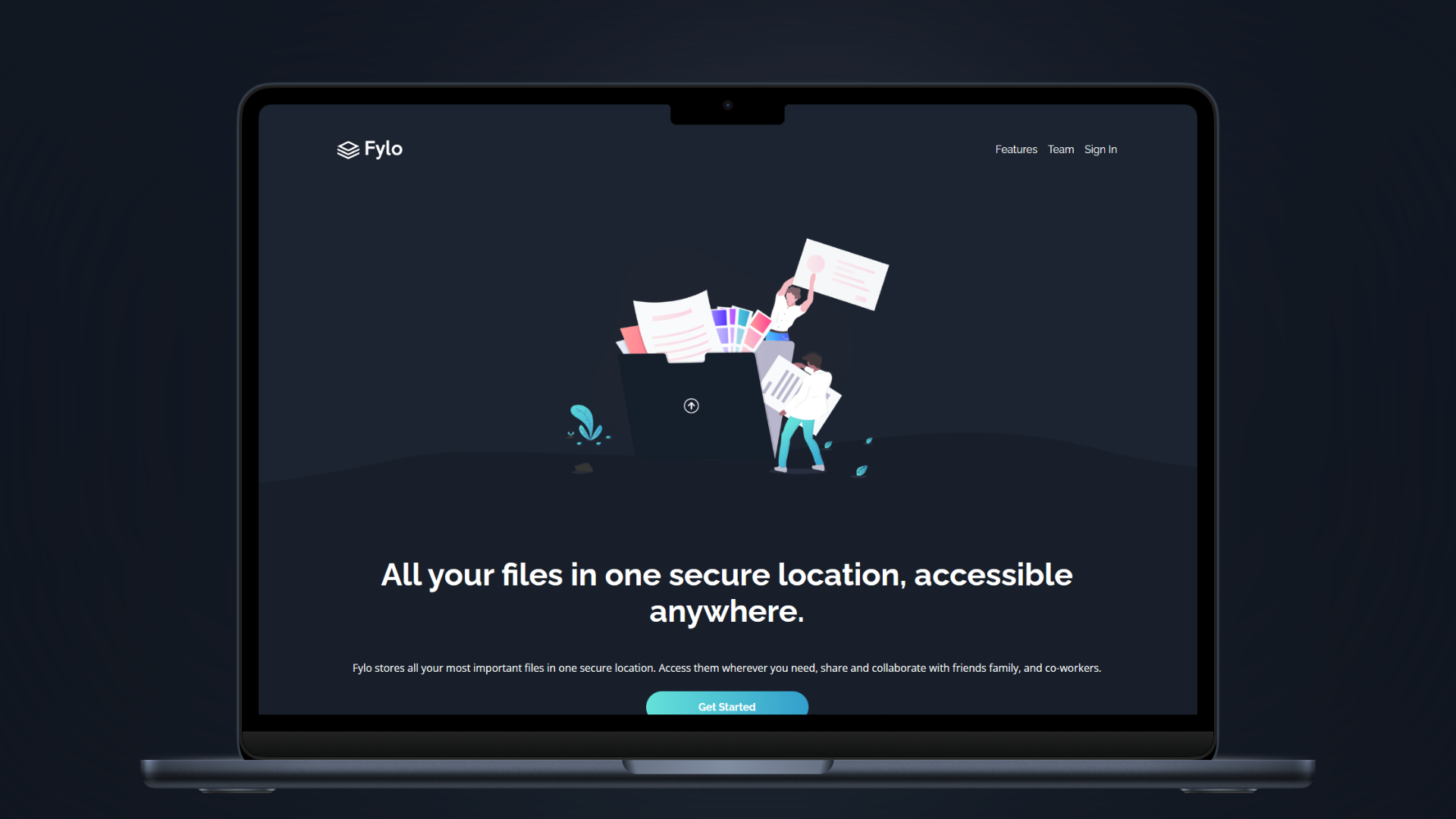 Imagen de Fylo Dark Theme Landing Page