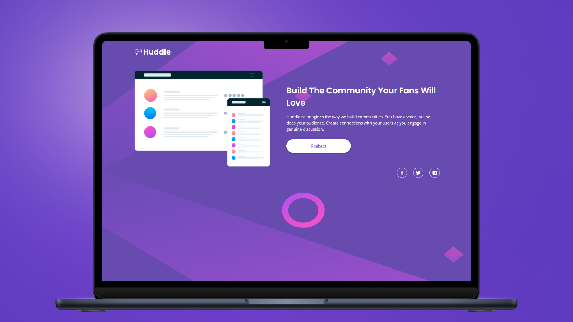 Imagen de Huddle Landing Page With a Single Introductory Section