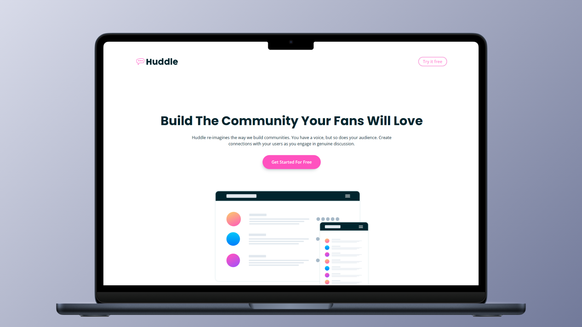 Imagen de Huddle Landing Page With Curved Sections